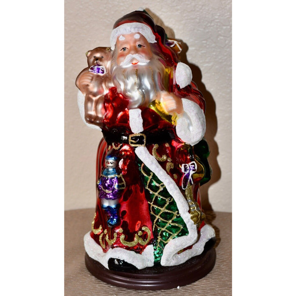 Thomas Pacconi Hand Blown and Hand Painted Holiday Christmas Santa Clause 14.5" - Picture 1 of 14